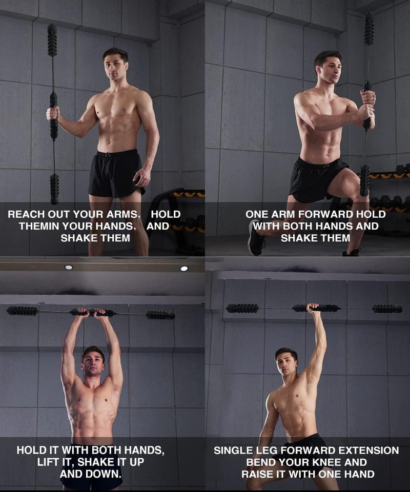 Hot Wave Elastic Fitness Bar,Vibration Stick,Body Physical Therapy,Core Strength Training,Power Twister for Arm, Exercise in Home Gym - Image 5